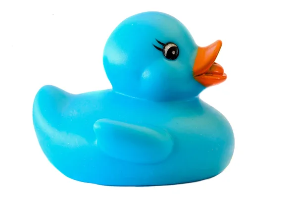 蓝色塑料鸭 — 图库照片