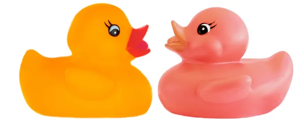 Dwa plastikowe kaczki — Zdjęcie stockowe