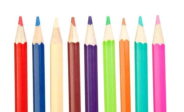 Lápis coloridos afiada vertical — Fotografia de Stock