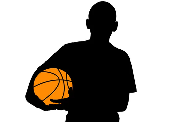 Silhouette giocatore di basket — Foto Stock