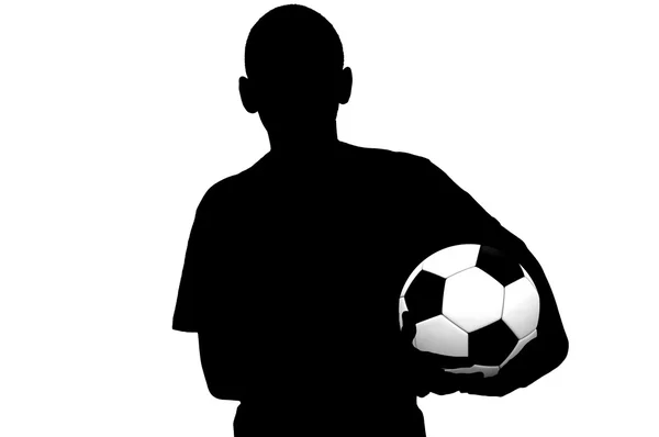 Voetbalspeler Silhouet — Stockfoto