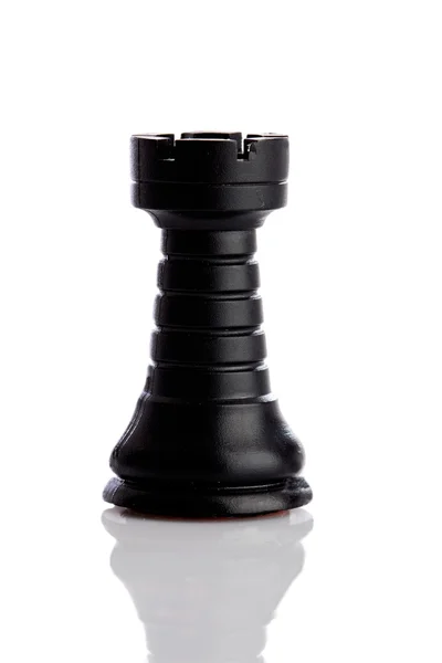 Hrad. Černá šachová figurka — Stock fotografie