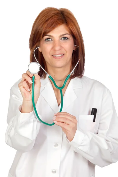 Medico attraente ascoltando — Foto Stock