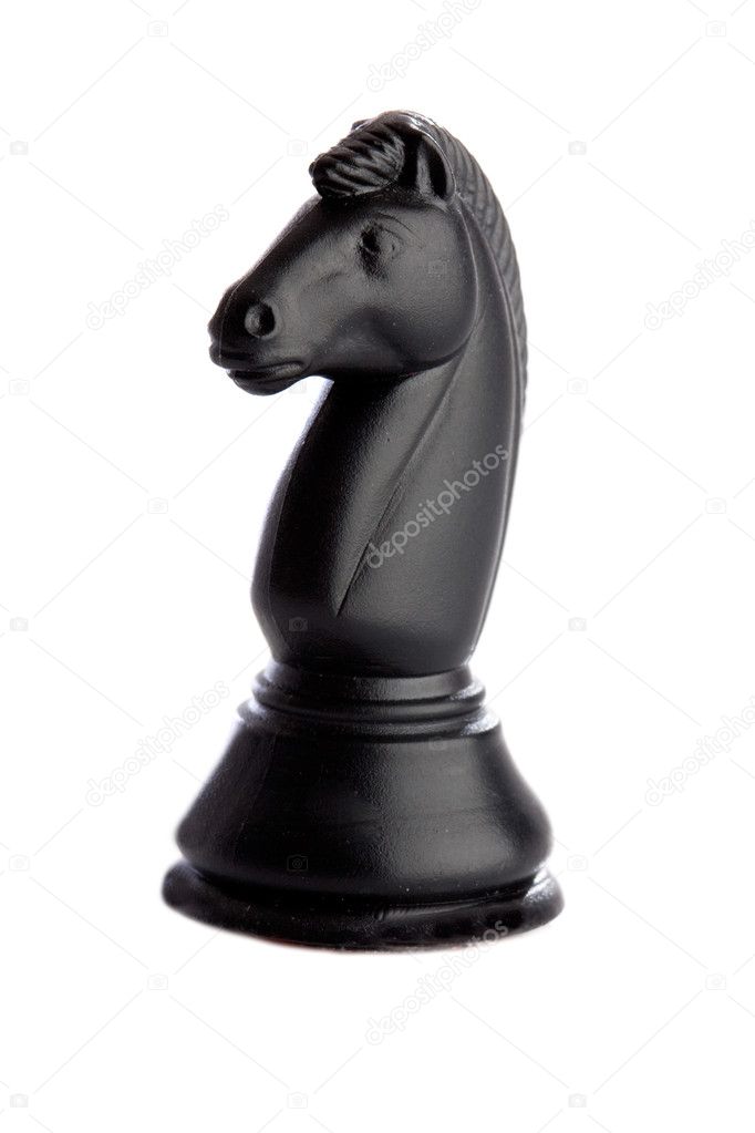 The knight. Black chess piece
