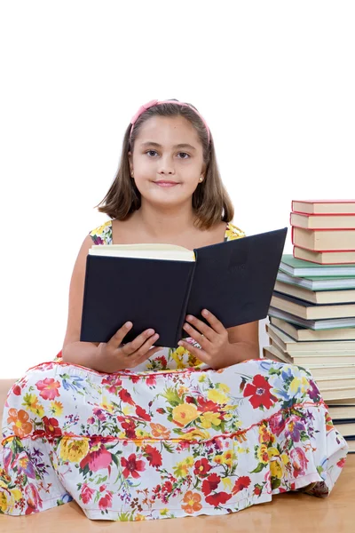 Adorable girl reading — Stock Photo, Image
