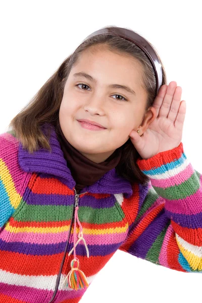 Roztomilá dívka slyšení — Stock fotografie