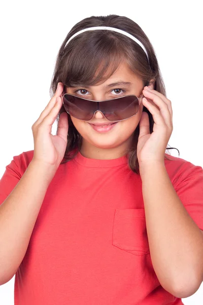 Rozkošný nedospělý dívka s sluneční brýle — Stock fotografie