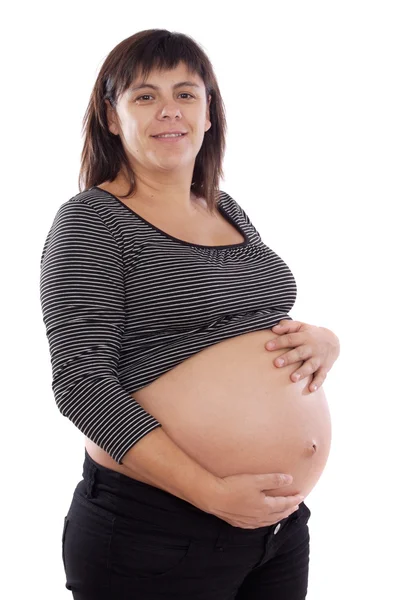 Foto van lachende zwangere vrouw — Stockfoto