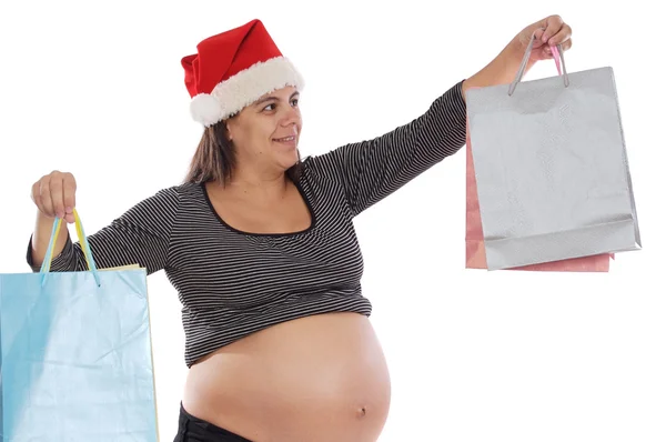 Bastante embarazada mujer compras —  Fotos de Stock