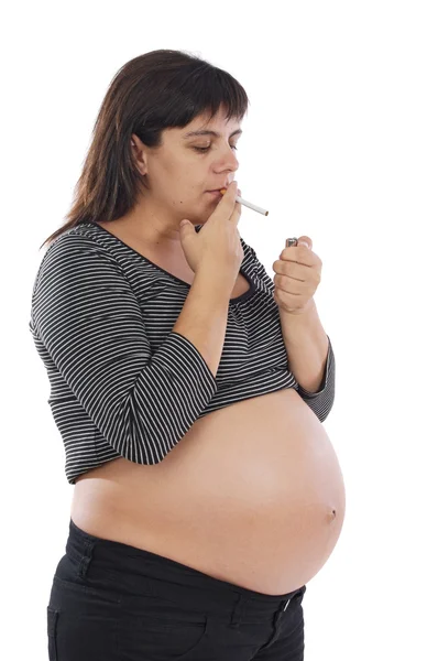 Fumador embarazada — Foto de Stock
