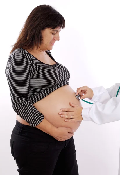 Pregnant examined by a doctor — Stock Photo, Image