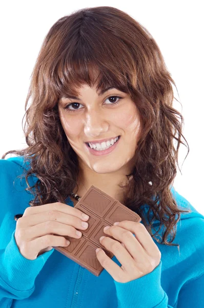 Çikolata ile kız — Stok fotoğraf