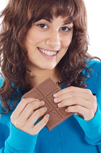 Meisje met chocolade — Stockfoto