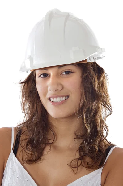 Girl with helmet — Stock Photo, Image