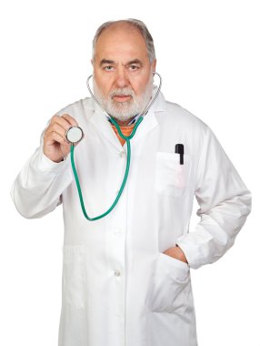 Kıdemli doktor ağarmış saçları