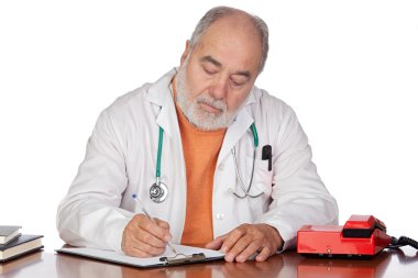 Family doctor in the oficce clipart