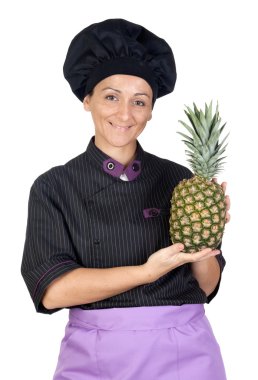 vrij koken vrouw met ananas