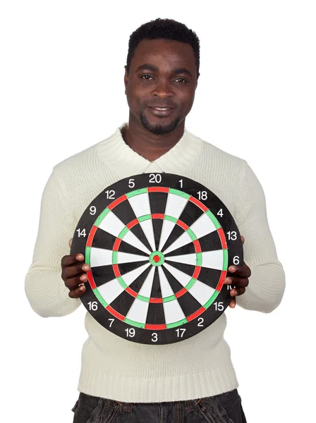Attractive african man with target — Stock Photo, Image