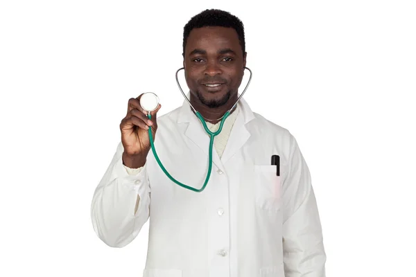Médico afro-americano fazendo um exame médico — Fotografia de Stock
