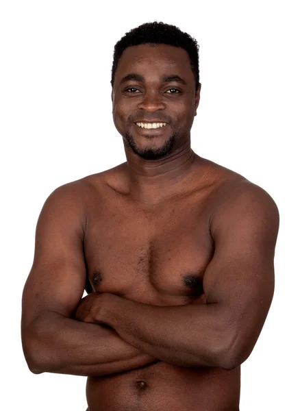 Attractive african man with bare chest — Stock Photo, Image