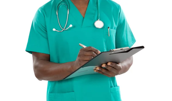 African doctor writing — Stock Photo, Image
