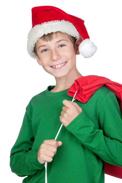 圣诞老人帽的可爱孩子 — 图库照片