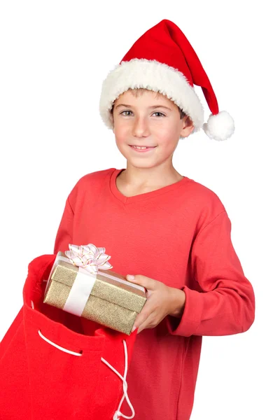 Bambino adorabile con Santa Hat — Foto Stock