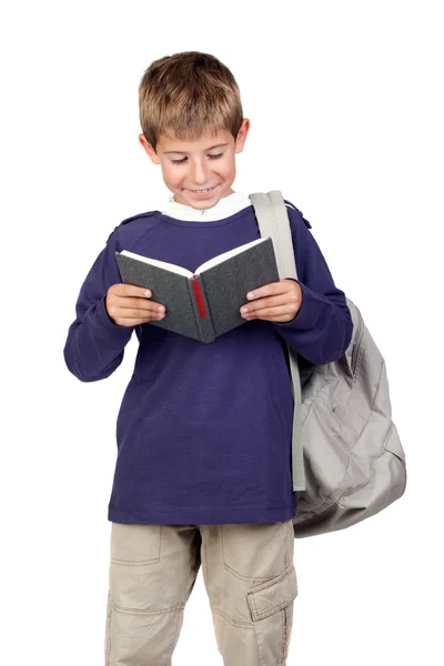 Étudiant petit enfant aux cheveux blonds — Photo