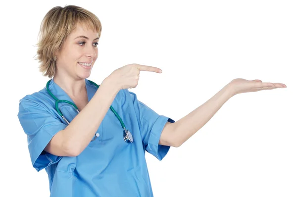 Medico che indica la mano — Foto Stock