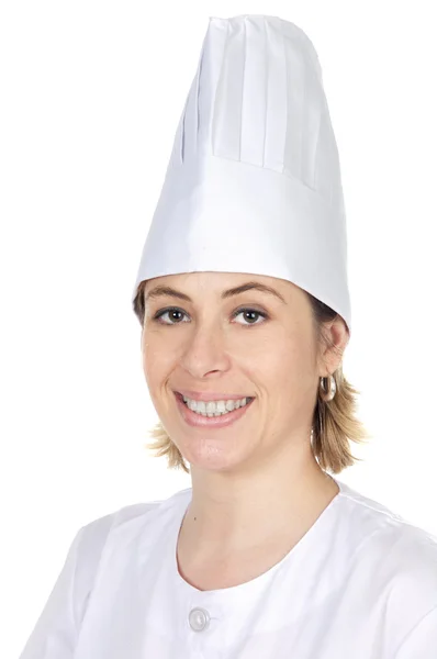 Счастливая привлекательная женщина-повар — стоковое фото