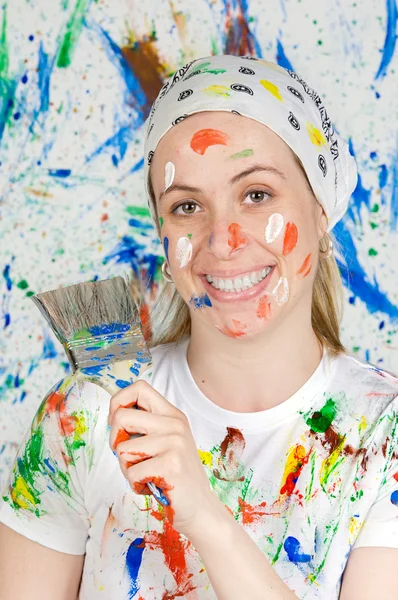 Woman painting — Stock Photo, Image