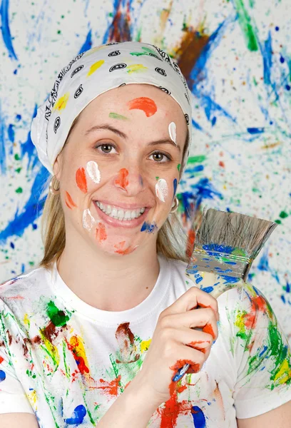 Woman painting — Stock Photo, Image