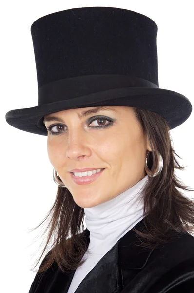 魅力的なビジネスの女性の帽子と — ストック写真