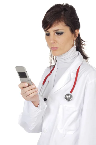Doctor with mobile — Stock Photo, Image