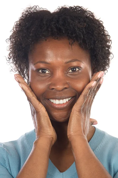 African american vrouw smilling — Stockfoto