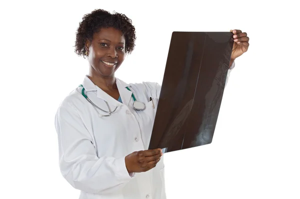 Femme médecin whit radiographie — Photo