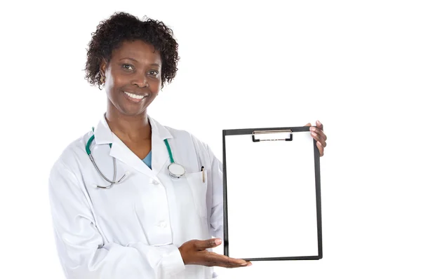 Жінка лікар білий буфер обміну — стокове фото