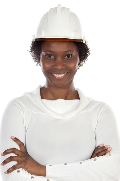 Vrouw ingenieur glimlachen — Stockfoto