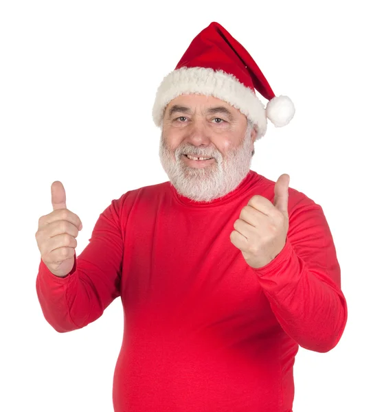 Смішні Санта-Клауса, говорячи: ОК з його великими пальцями — стокове фото