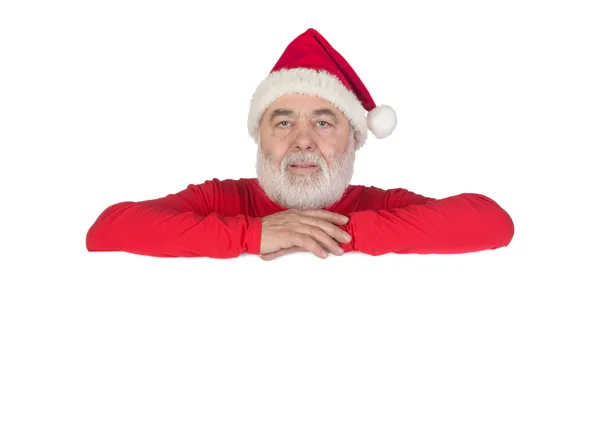 Funny Santa Claus with poster — Stock Photo, Image