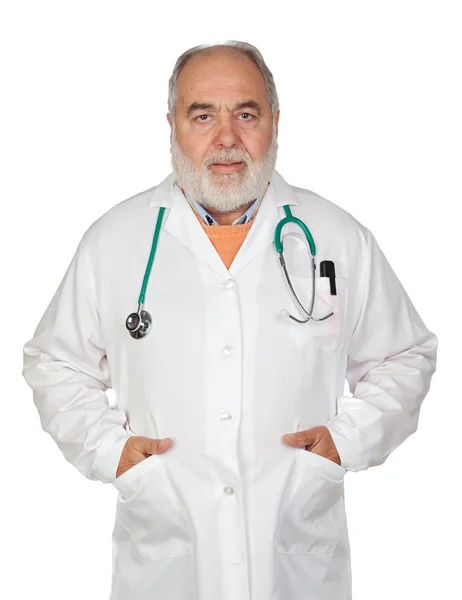 Överläkare med grått hår — Stockfoto