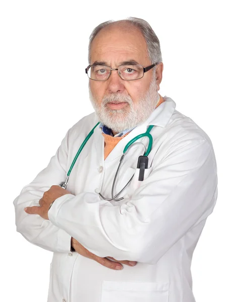 Senior doctor with hoary hair — Stock Photo, Image