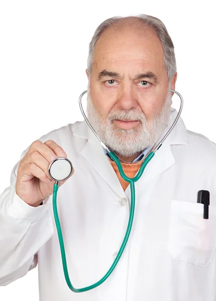 Starszy lekarz z sędziwy włosów — Zdjęcie stockowe