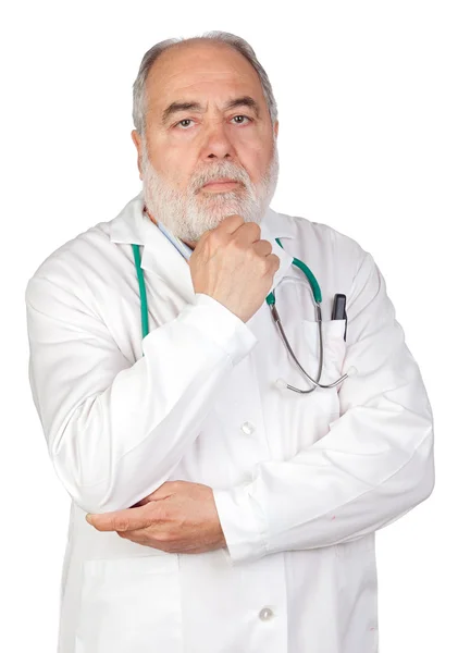 Pensive senior doctor — Stock Photo, Image
