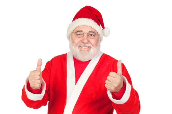 Lustige Weihnachtsmann-Sprüche mit den Daumen — Stockfoto