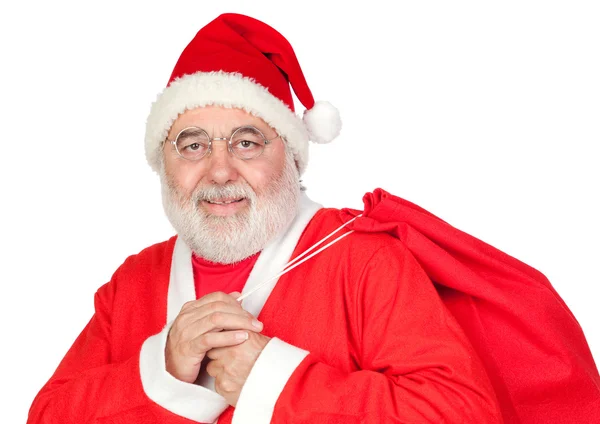 Санта-Клауса з мішком, повним — стокове фото