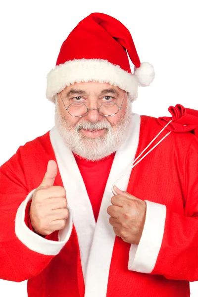 Weihnachtsmann mit vollem Sack sagt ok — Stockfoto