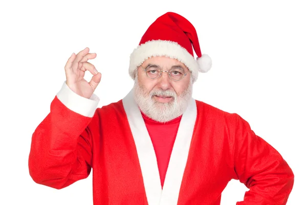 Père Noël drôle disant OK avec ses pouces — Photo