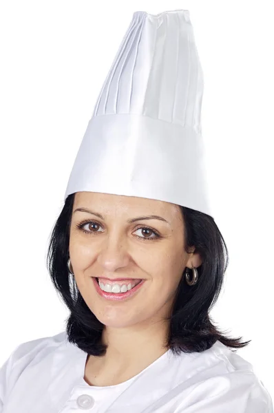 Femme cuisinière attrayante et heureuse — Photo