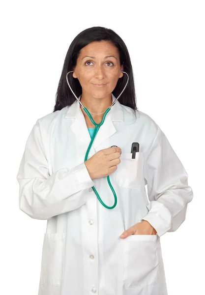 Läkare gör en medicinsk undersökning själv — Stockfoto